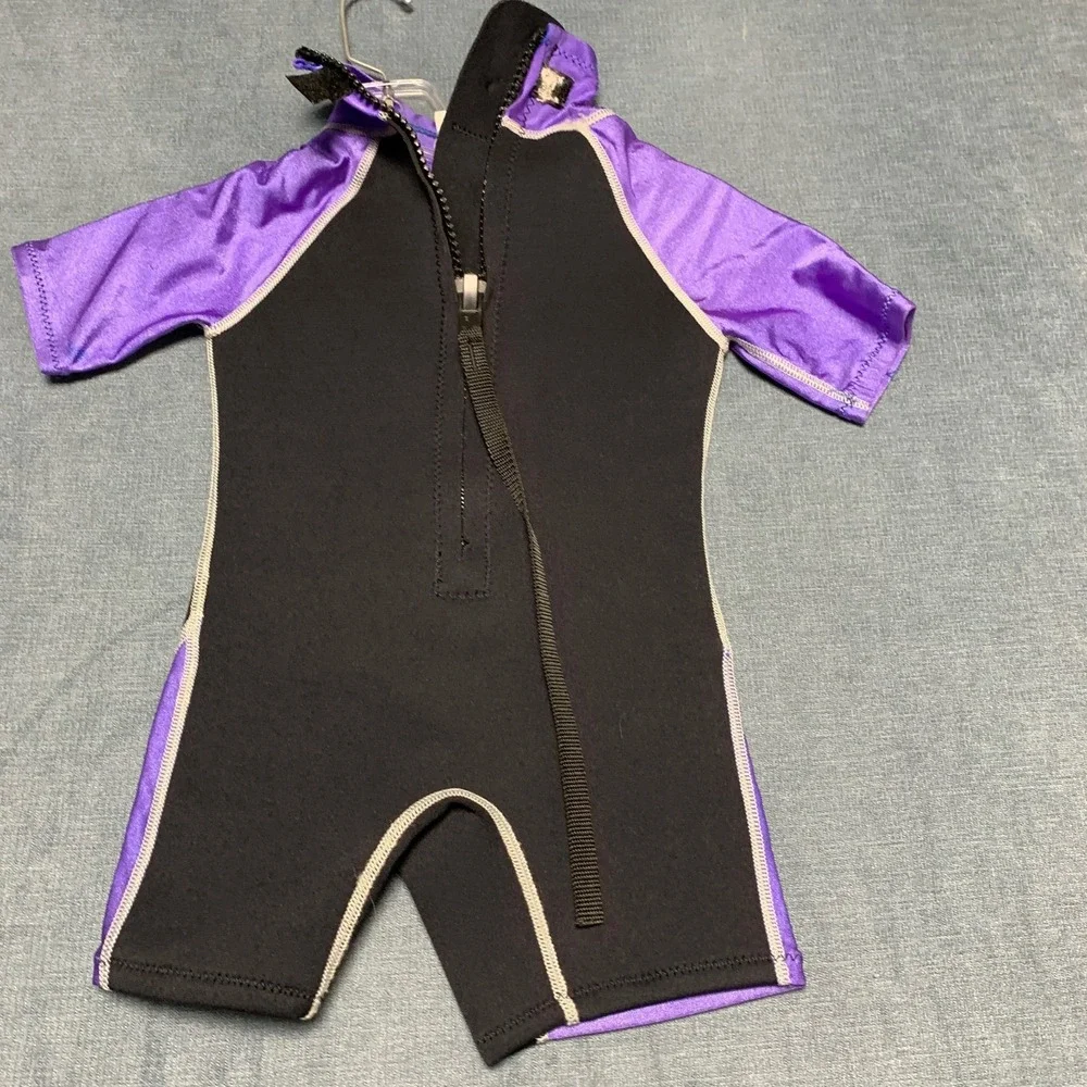 Aqua Sphere Stingray Wetsuit Kids S Purple Black Neoprene Core Warmer Back Zip